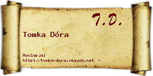 Tomka Dóra névjegykártya